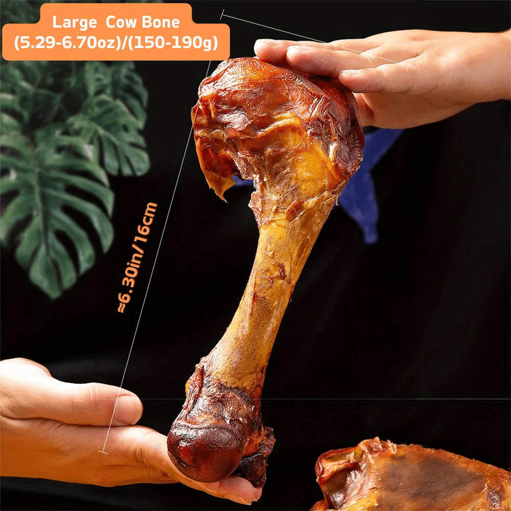 Large Natural Cow Bone Dog Treat, 6.3 in (16 cm), 5.29–6.70 oz (150–190 g), Healthy & Easily Digestible All-Natural Chew.