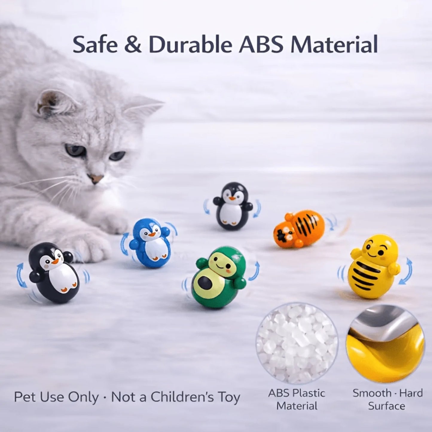 10-Pack Self-Rolling Interactive Cat Toys – Lightweight No-Battery Plastic Puzzle Balls for Fun Indoor Cat Play.