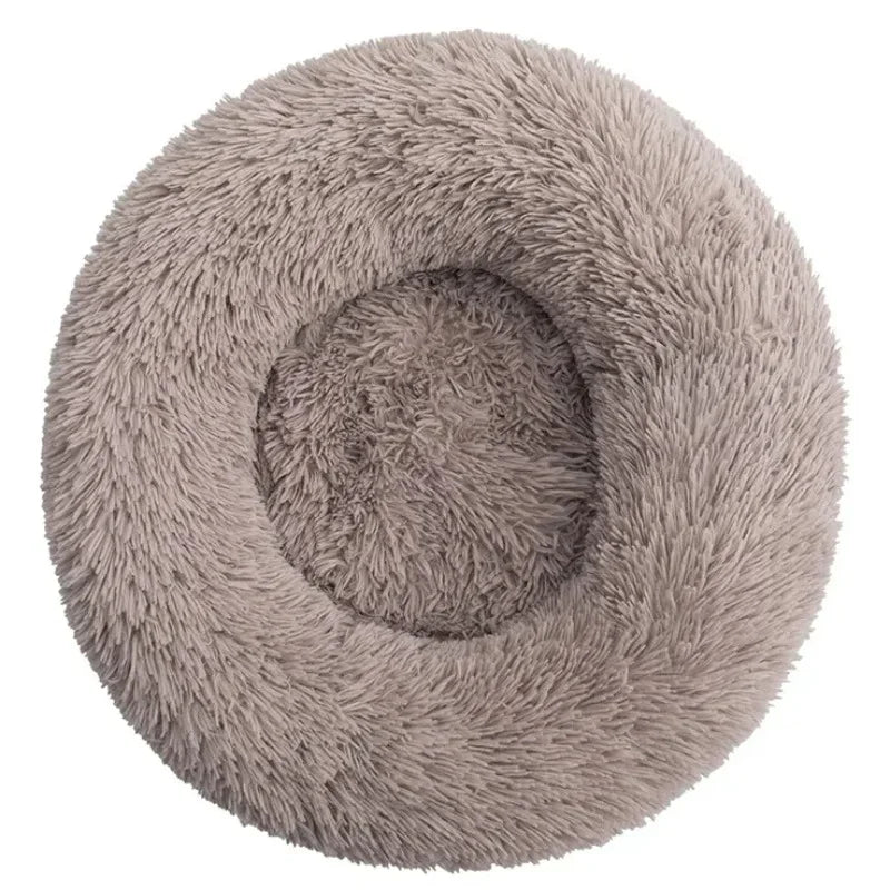 Round Plush Pet Bed – Super Soft Winter Warm Sleeping Bed for Cats & Dogs, Available in 6 Sizes (40–90cm) for Small to Large Pets.