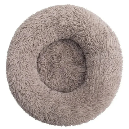 Round Plush Pet Bed – Super Soft Winter Warm Sleeping Bed for Cats & Dogs, Available in 6 Sizes (40–90cm) for Small to Large Pets.