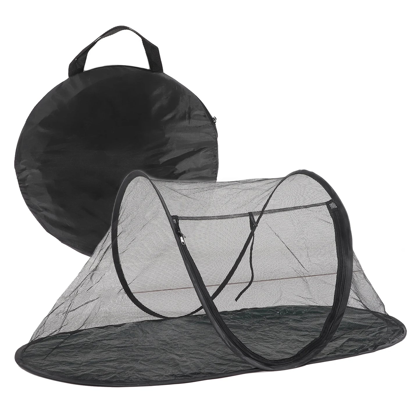 Portable Foldable Pet Enclosure Tent with Breathable Mesh for Outdoor Travel and Camping.