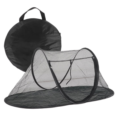 Portable Foldable Pet Enclosure Tent with Breathable Mesh for Outdoor Travel and Camping.