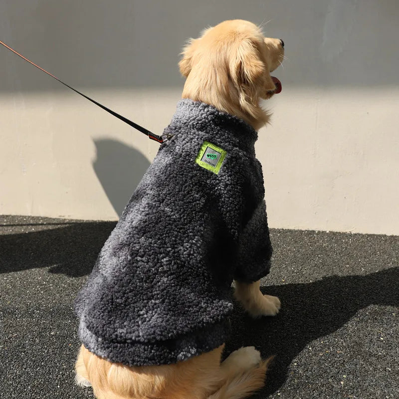 HOOPET Winter Dog Jacket – Thick Lambswool Coat, Windproof Outerwear for Medium to Large Dogs, Sizes 3XL-7XL.