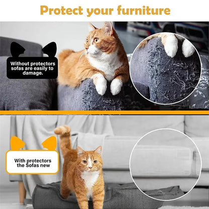 Cat Scratch Deterrent Tape – Transparent Self-Adhesive Furniture Protector Stickers for Sofas & Pet Training.