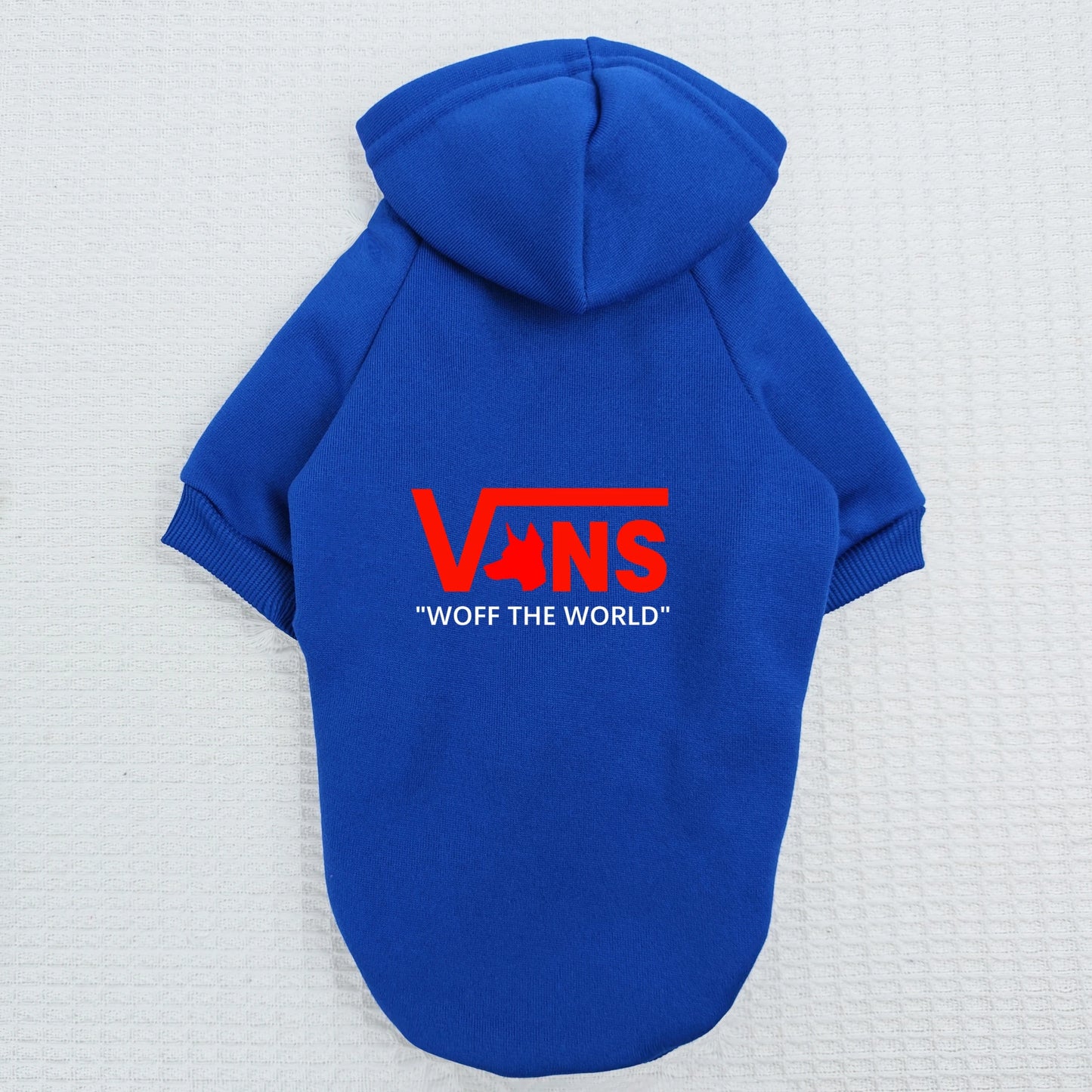 Warm Fleece Dog Hoodie – V-Inspired Dog Head Logo Hooded Pullover Sweatshirt for Puppies & Small Dogs.