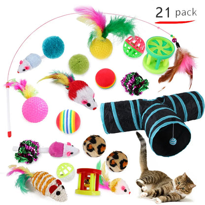 NONOR Cat Feather Wand Refill Set – Interactive Mouse & Ball Teaser Replacement Toys for Kittens & Indoor Cats (Stick Not Included)