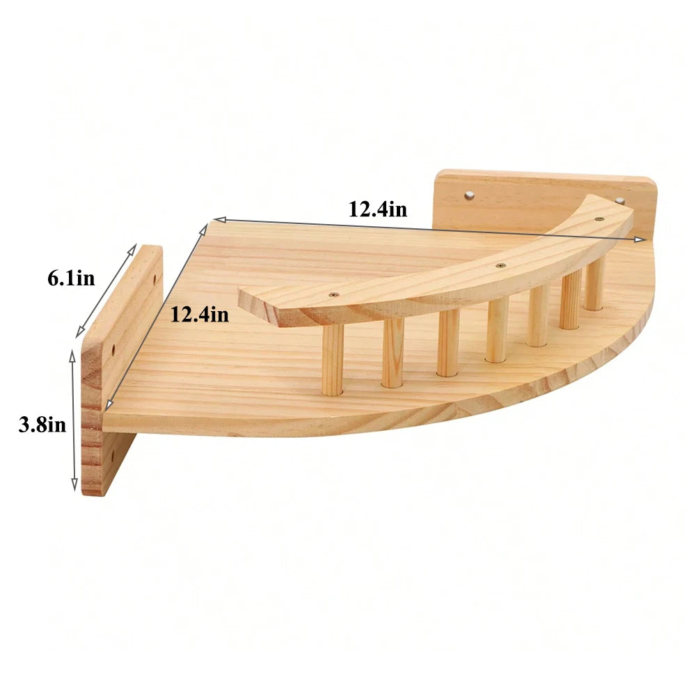 Wall-Mounted Cat Climbing Shelf – 4-Step Stairway with Sisal Scratching Post, Jumping Platforms & Cat Tree Furniture for Indoor Cats.