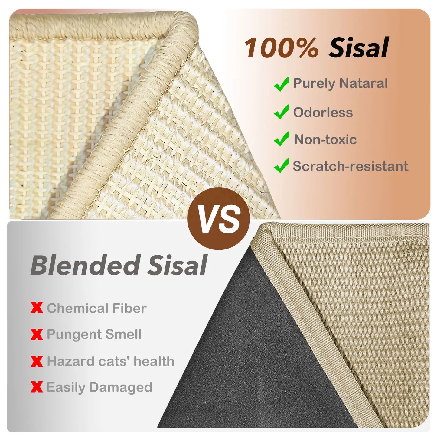 Sisal Cat Scratcher Bed – Durable Natural Cat Lounger & Sleeping Hammock Pad for Indoor Cats, Perfect for Scratching & Relaxing.