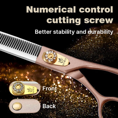 Fenice High-grade 7.5inch JP440C Steel Specials pet grooming thinner scissors, thinning rate 35%.
