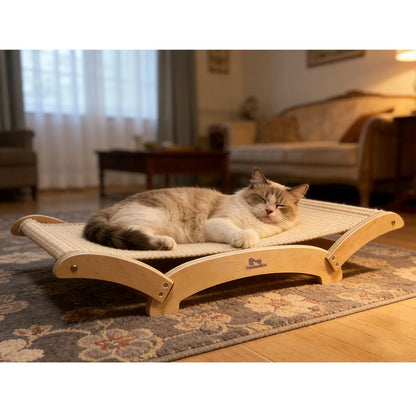 Sisal Cat Scratcher Bed – Durable Natural Cat Lounger & Sleeping Hammock Pad for Indoor Cats, Perfect for Scratching & Relaxing.