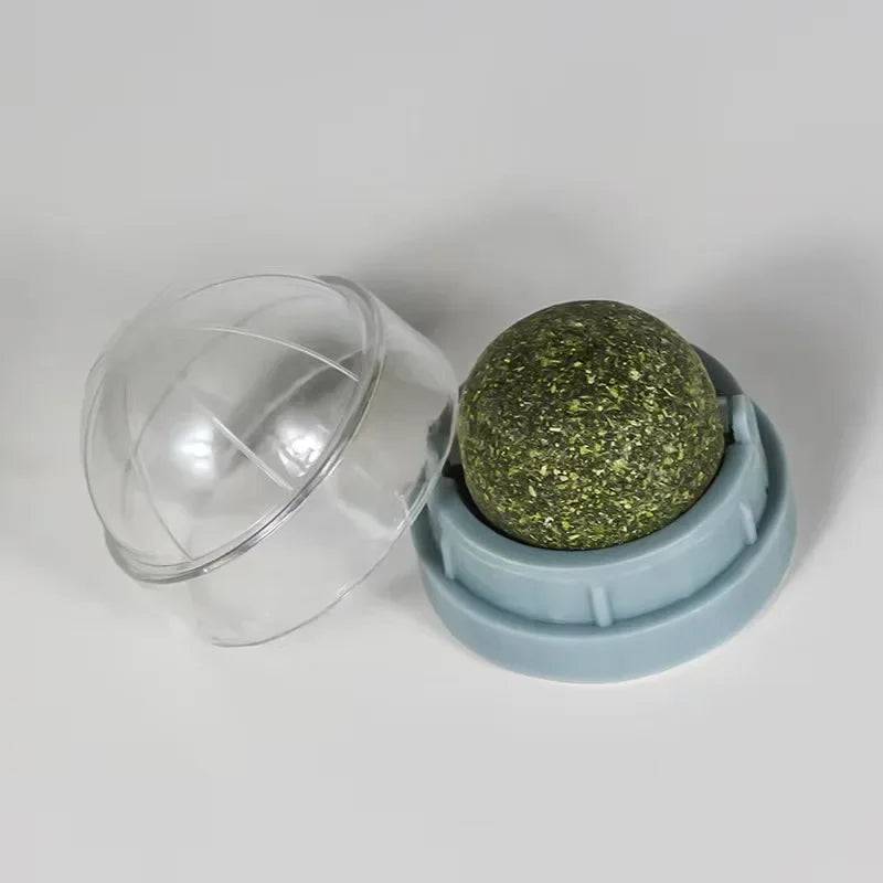 Catnip Cat Wall Stick-on Ball Toy Scratchers Treats Healthy Natural Removes Balls to Promote Digestion Cat Grass Snack.