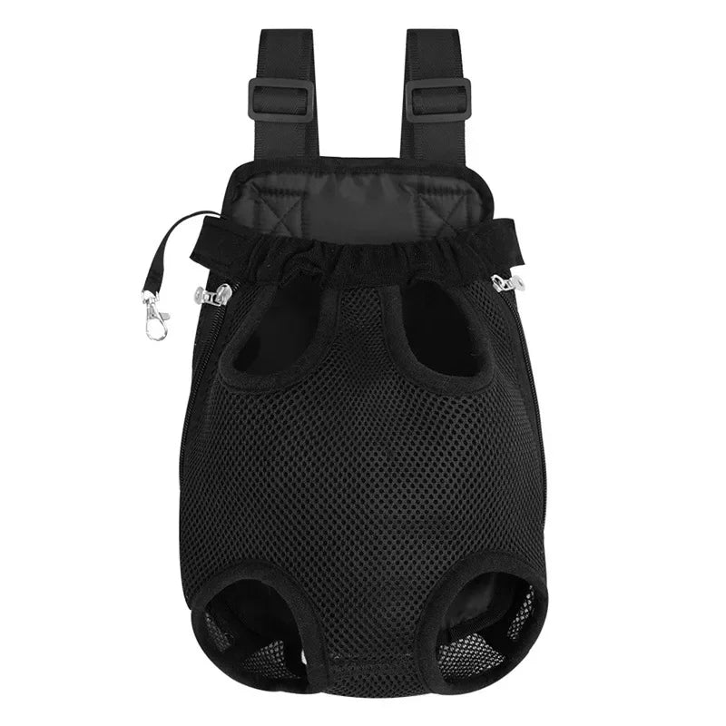 Portable Pet Backpack – Double-Shoulder Mesh Carrier Bag for Cats & Dogs, Front and Outdoor Travel Pet Bag.
