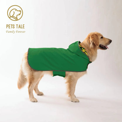 Double-Layer Yellow Dog Raincoat – Stylish & Waterproof, Reversible Two-Way Wear for Small and Medium Dogs.