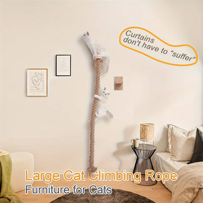 Weysat Wall-Mounted Cat Climbing Tree – 2×59.1" Rope Ladder with Scratching Posts, Indoor Climbing Tower for Kittens & Cats