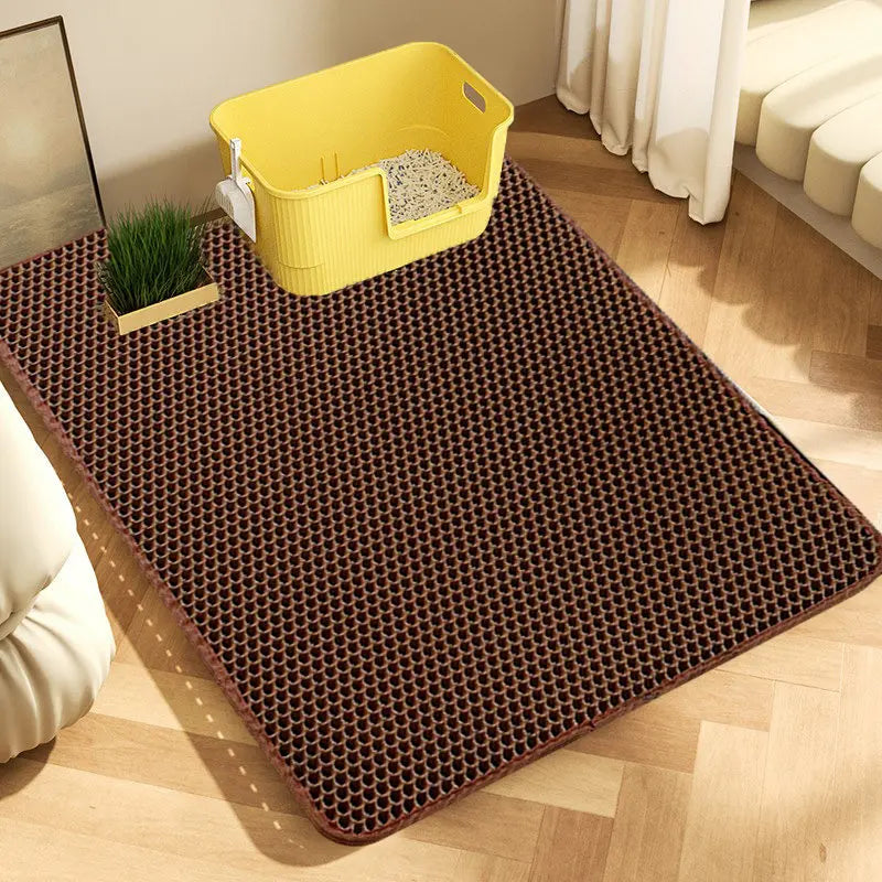 Extra-Large Cat Litter Mat, Heavy-Duty Waterproof, Double-Layer, Non-Slip, Washable Litter Trap Mat and Floor Protector for Cat Litter Boxes.