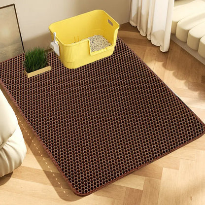 Extra-Large Cat Litter Mat, Heavy-Duty Waterproof, Double-Layer, Non-Slip, Washable Litter Trap Mat and Floor Protector for Cat Litter Boxes.