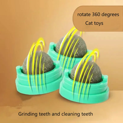 Catnip Cat Wall Stick-on Ball Toy Scratchers Treats Healthy Natural Removes Balls to Promote Digestion Cat Grass Snack.