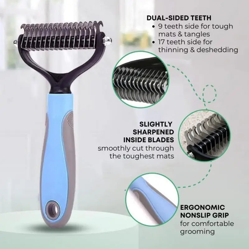 Professional Pet Grooming Comb – Dog & Cat Hair Removal Brush for Shedding, Fur Trimming & Puppy Grooming Care.