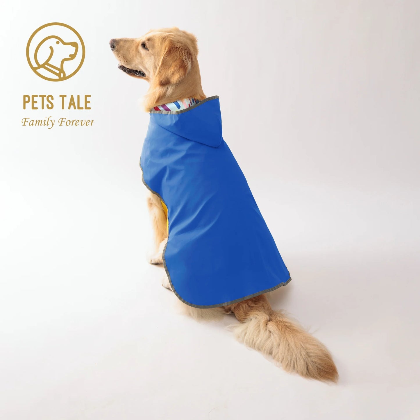 Double-Layer Yellow Dog Raincoat – Stylish & Waterproof, Reversible Two-Way Wear for Small and Medium Dogs.