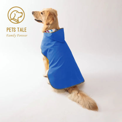 Double-Layer Yellow Dog Raincoat – Stylish & Waterproof, Reversible Two-Way Wear for Small and Medium Dogs.