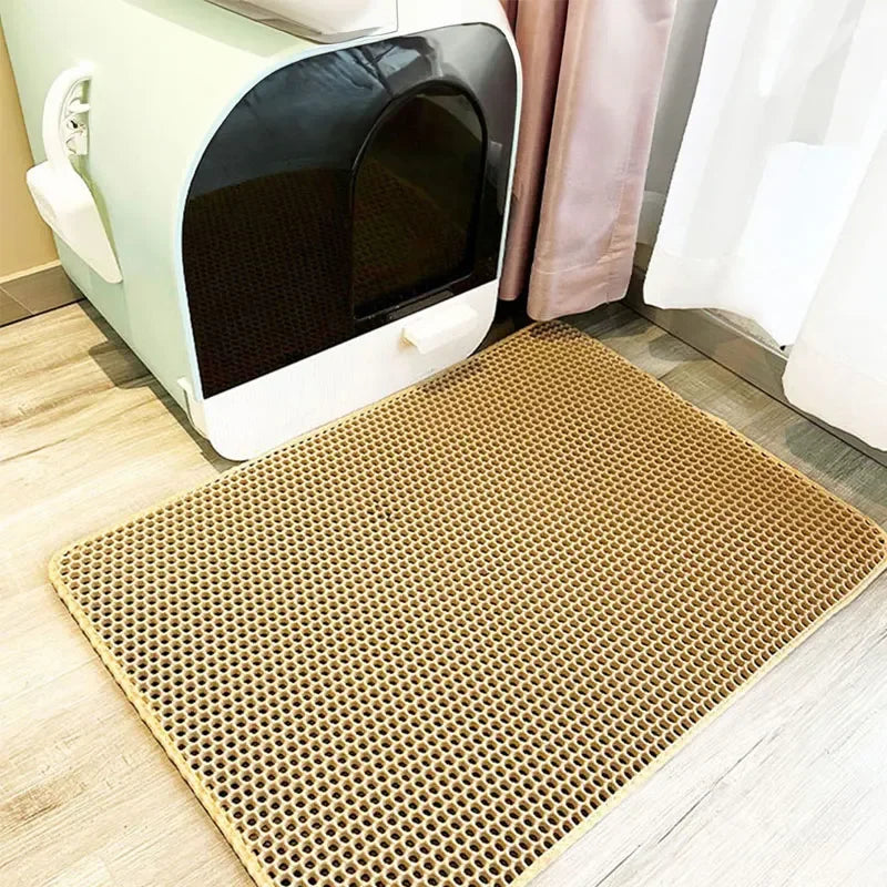 Large Double-Layer Cat Litter Mat – Non-Slip, Waterproof & Wear-Resistant Litter Trapping Mat.