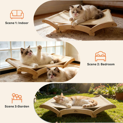 Sisal Cat Scratcher Bed – Durable Natural Cat Lounger & Sleeping Hammock Pad for Indoor Cats, Perfect for Scratching & Relaxing.