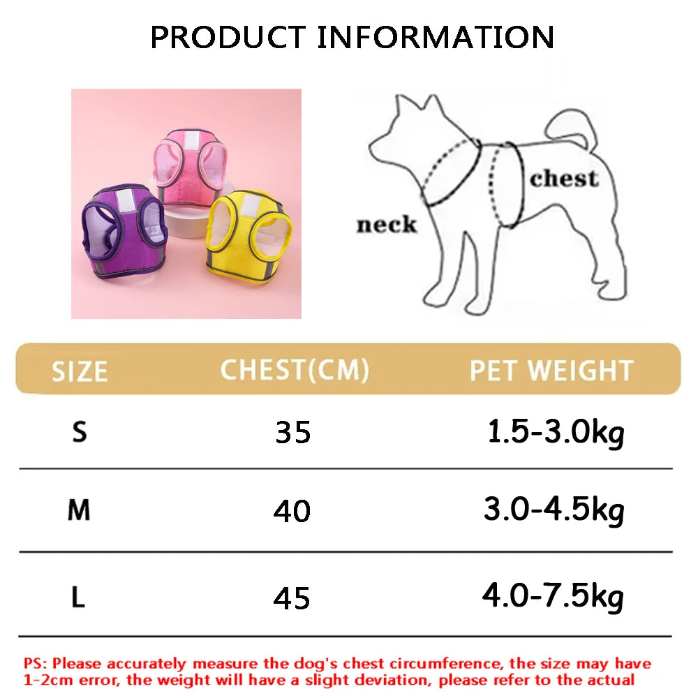 Adjustable Cat Harness & Leash Set – Breathable Comfortable Vest Harness for Cats & Small to Medium Dogs, Cute Walking Accessory.