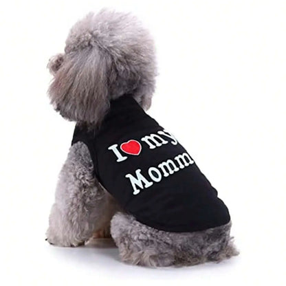 Pet Dog & Cat Vest T-Shirt – “I Love My Daddy & Mommy” Cute Gift Costume for Small Puppies and Kittens.