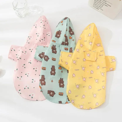 Fashion Dog Raincoat – Lightweight Waterproof Short Sleeve Outdoor Coat for Dogs & Puppies, Stylish Summer Rainwear.