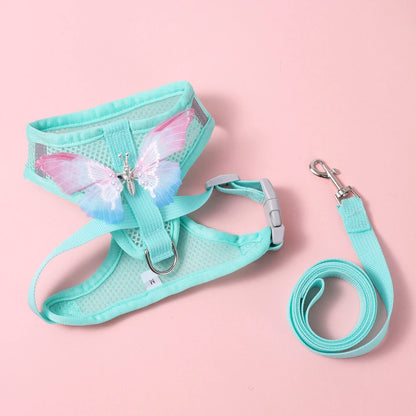 Adjustable Cat Harness & Leash Set – Breathable Comfortable Vest Harness for Cats & Small to Medium Dogs, Cute Walking Accessory.
