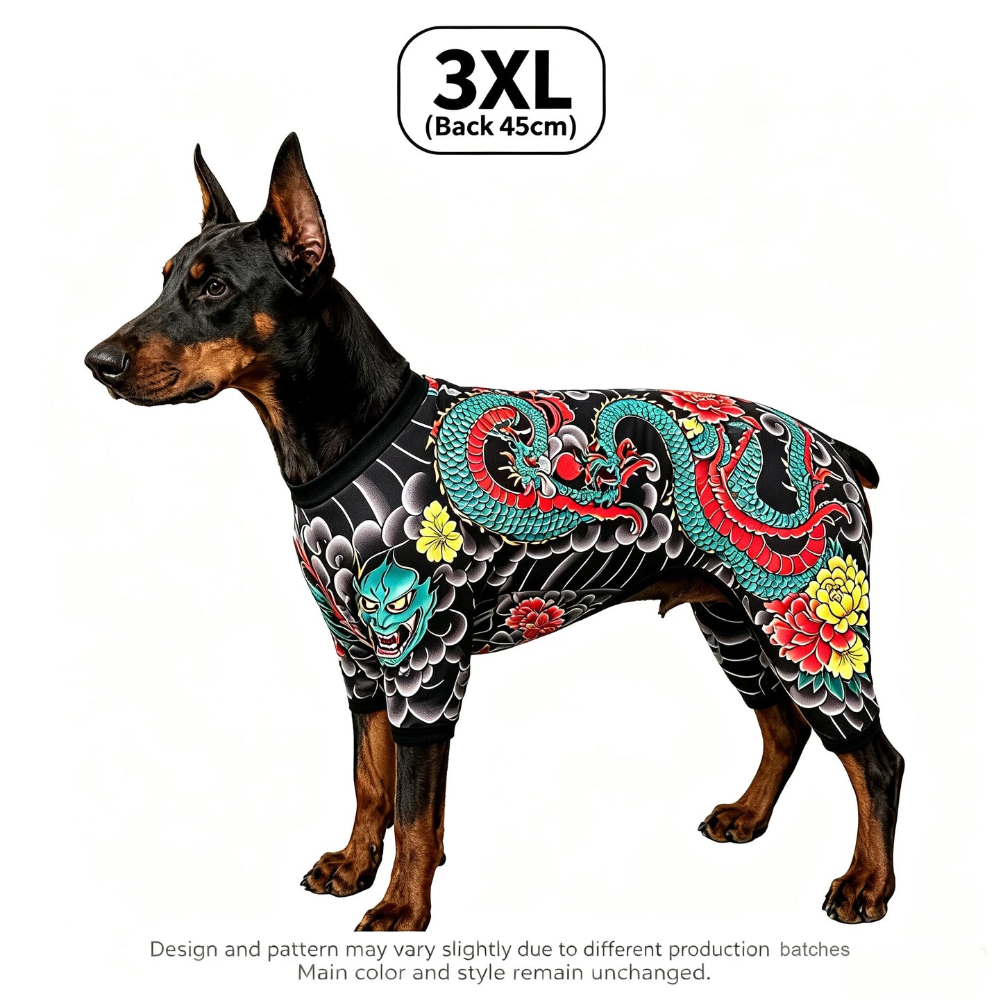 Streetwear Pet Tattoo Bodysuit – 4-Way Stretch Full-Body Costume for Small to Large Dogs & Cats (S–10XL).