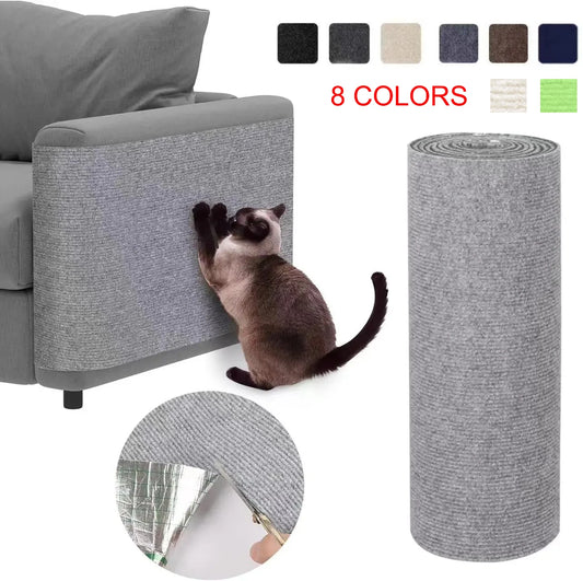 Self-Adhesive Cat Scratching Mat – Trimmable DIY Scratch Carpet for Walls, Corners & Sofas, Durable Furniture Protector for Cats.