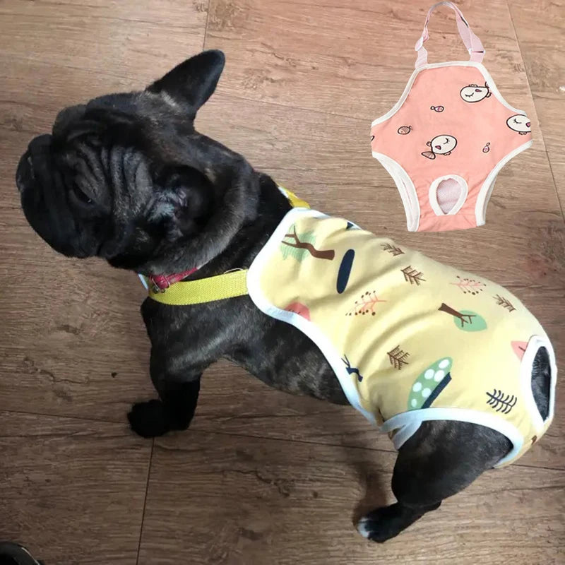 Adjustable Pet Underwear Shorts – Washable Physiological Pants with Shoulder Strap for Female Dogs, Comfortable Safety Diaper Trousers for Pets.