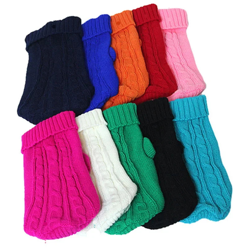 Knitted Dog Sweater – Warm Winter Pet Clothes for Chihuahuas, Yorkies, Puppies & Small to Medium Dogs.