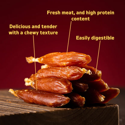 All-Natural Beef Sausage Dog Treats, Healthy & Easily Digestible Chews, 7.05 oz (200g) or 14.11 oz (400g).
