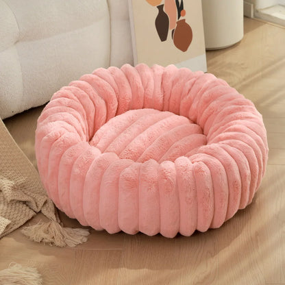 40–70cm Round Plush Pet Bed – Super Soft Warm Sleeping Bed for Cats & Medium Dogs