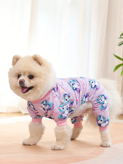 One-Piece Dog Pajamas – Soft & Comfortable Fashion Pet Clothes for Small and Medium Dogs.