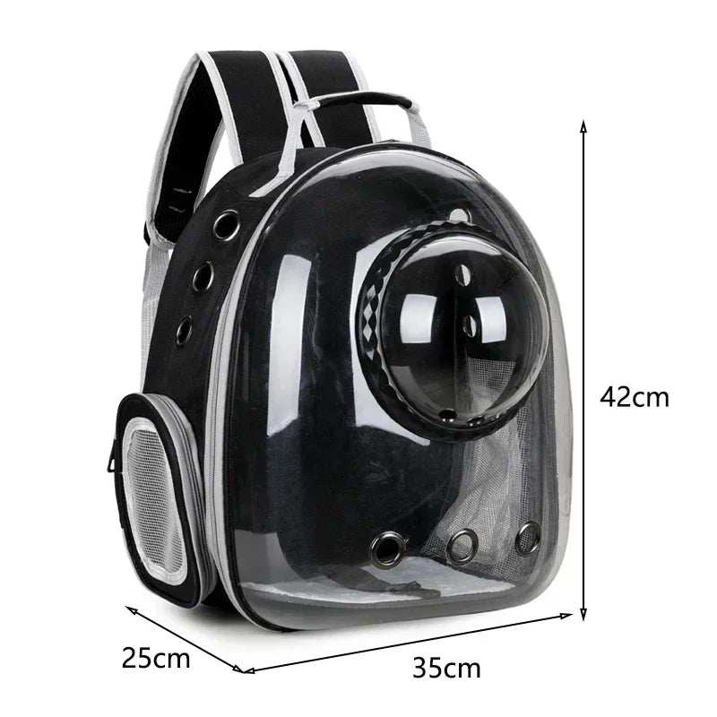 Space Capsule Pet Carrier Backpack – Breathable Transparent Travel Bag for Cats & Dogs, Portable Puppy and Pet Transport Backpack.