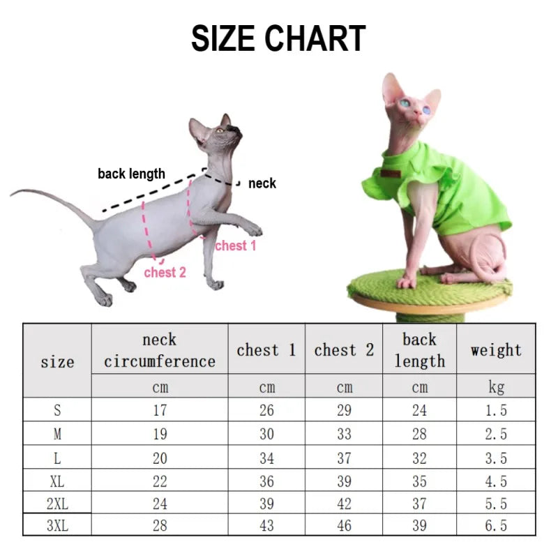 Luxury Sphynx Cat & Dog Vest – Lightweight Summer Outfit for Hairless Cats, French Bulldogs & Small Puppies.