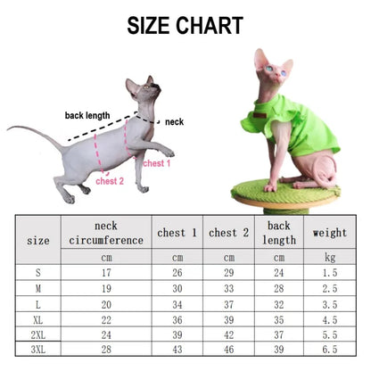 Luxury Sphynx Cat & Dog Vest – Lightweight Summer Outfit for Hairless Cats, French Bulldogs & Small Puppies.