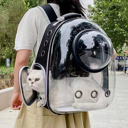 Space Capsule Pet Backpack – Breathable Transparent Carrier Bag for Cats & Dogs, Portable Puppy and Dog Travel Backpack.