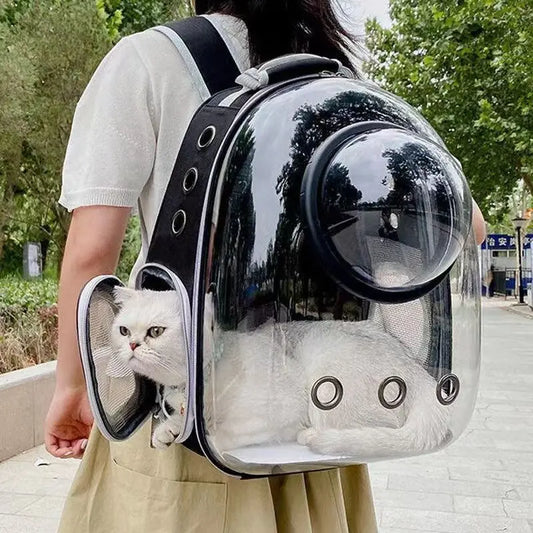 Space Capsule Pet Backpack – Breathable Transparent Carrier Bag for Cats & Dogs, Portable Puppy and Dog Travel Backpack.