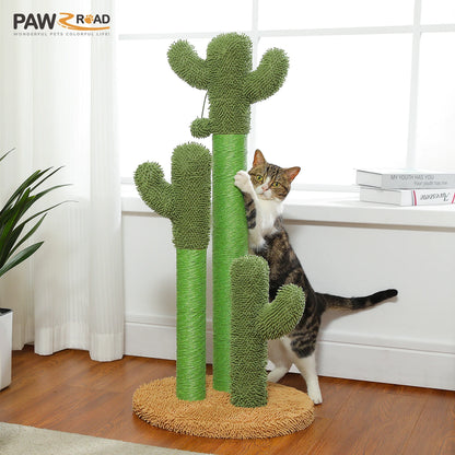 Cactus Cat Tree with Large Condo & Hammock – Small Indoor Cat Tower with Scratching Posts, Dangling Ball Toy & Fun Cat Activity Center.
