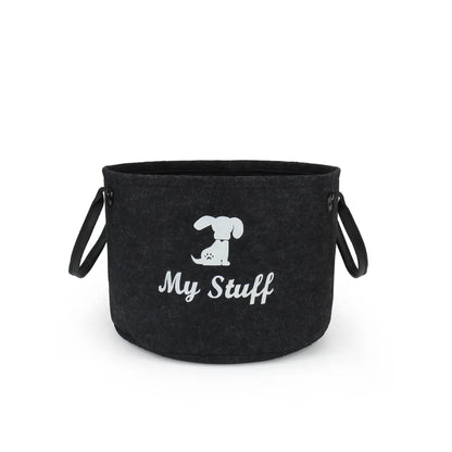 Dog Toy and Accessory Storage Basket for Clothes, Toys, and Pet Essentials.