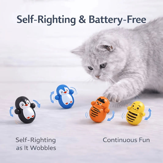 10-Pack Self-Rolling Interactive Cat Toys – Lightweight No-Battery Plastic Puzzle Balls for Fun Indoor Cat Play.