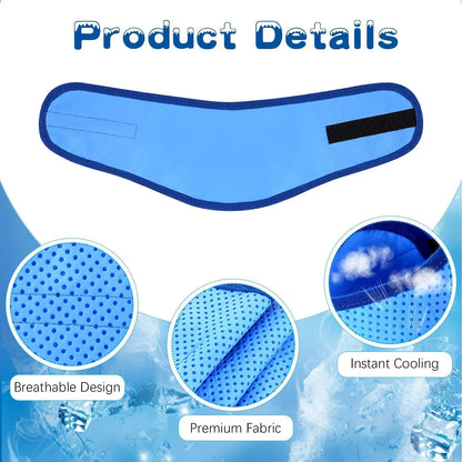 Summer Dog Cooling Ice Scarf – Quick-Cooling Towel for Small, Medium & Large Dogs.