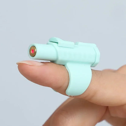 Portable Mini Laser Cat Toy – Wearable Finger Sleeve Design, Automatic Interactive Pet Teaser Pen for Safe Cat Play.