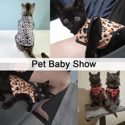 Leopard Print Pet Vest – Breathable Summer T-Shirt for Small Dogs & Cats, Stylish Puppy & Kitten Fashion Outfit.
