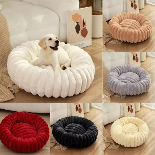 40–70cm Round Plush Pet Bed – Super Soft Warm Sleeping Bed for Cats & Medium Dogs