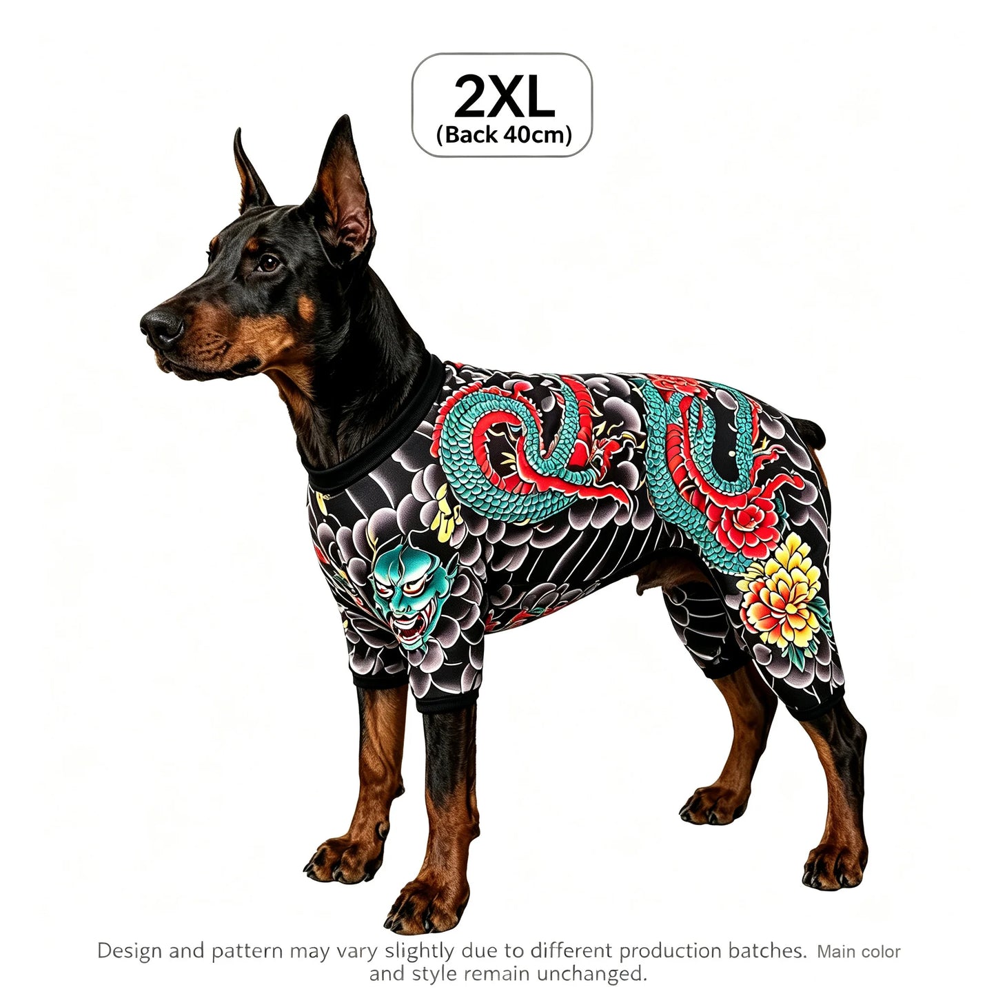 Streetwear Pet Tattoo Bodysuit – 4-Way Stretch Full-Body Costume for Small to Large Dogs & Cats (S–10XL).